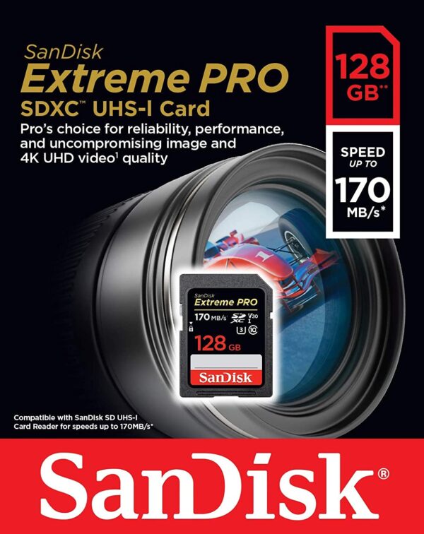 SanDisk 128GB Extreme PRO Camera Memory Card - Image 2