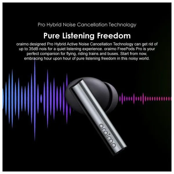 Oraimo Freepods Pro ANC True Wireless Earbuds E108D 6 Oraimo Freepods Pro ANC True Wireless Earbuds E108D - Image 6