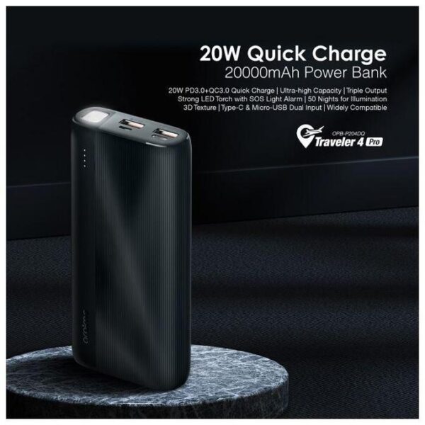 Oraimo Traveler 4 Pro 20000mAh 20W Power Bank - OPB-P204D - Image 4