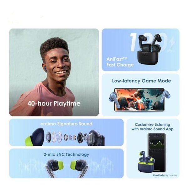 Oraimo FreePods Lite ENC True Wireless Earbuds- OTW 330 - Image 6