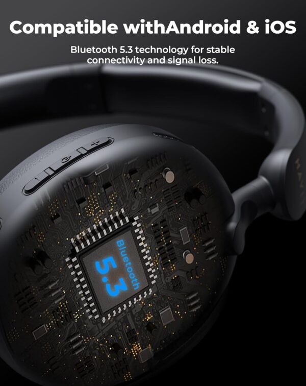 Havit H655BT Pro Hybrid Active Noise Cancelling Wireless Headphones - Image 10