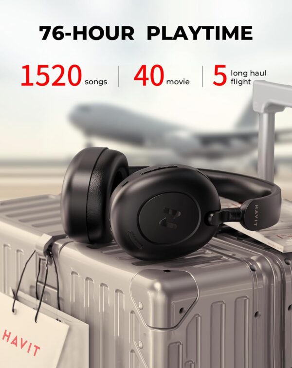 Havit H655BT Pro Hybrid Active Noise Cancelling Wireless Headphones - Image 7