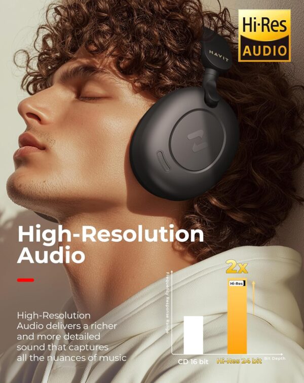 Havit H655BT Pro Hybrid Active Noise Cancelling Wireless Headphones - Image 6