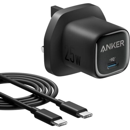 Anker 25W Compact Charger with 5ft USB-C to USB-C Cable B2656K11