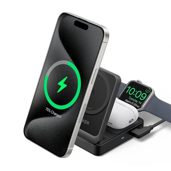 Anker MagGo Wireless Charging Station 15w Foldable 3-in-1 - Image 9