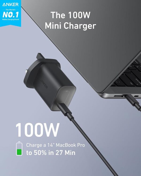 Anker Nano 100w Charger with 6ft USB-C to USB-C Cable B2679K11 for iPads, MacBook and Laptops - Image 2