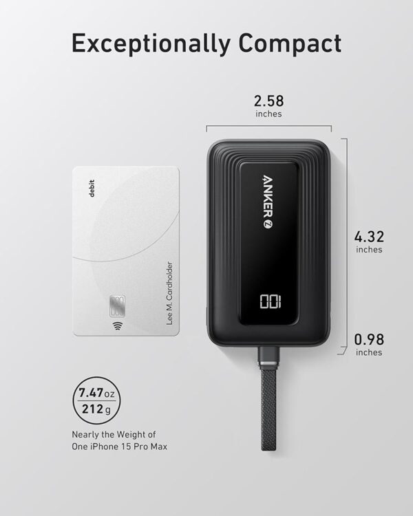 Anker Zolo 10K 30W Power Bank with built in USB-C Cable - Image 6