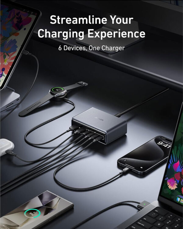 Anker Prime 200w 6-Ports Gan charger - Image 3