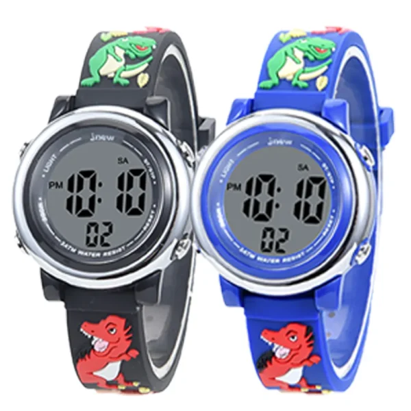 Waterproof Kids Watch with Calendars Digital Display Hand Watch with Alarm Luminous Cartoon Band for Babies