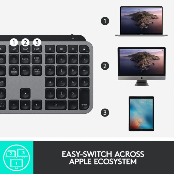 Logitech MX Keys Advanced Wireless Illuminated Keyboard for Mac - Image 10