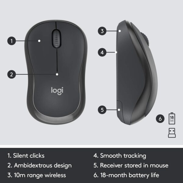 Logitech MK295 Wireless Mouse & Keyboard Combo with SilentTouch Technology - Image 7