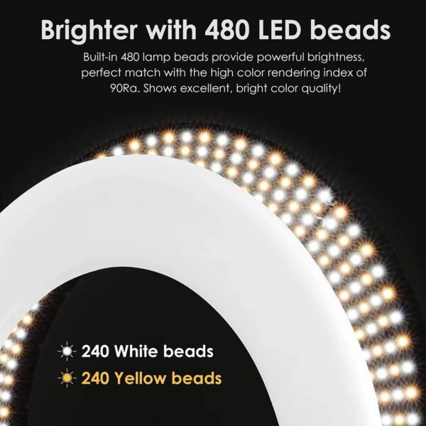 18 Inch Ring Light With Tripod Stand, 3 Phone holders, Remote & Bag - Image 4