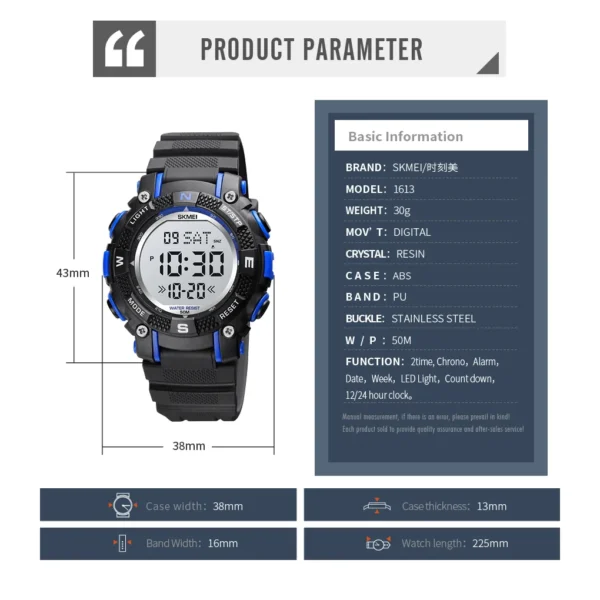 Skmei 1613 Multifunction Sport Digital Kids Watch - Image 7