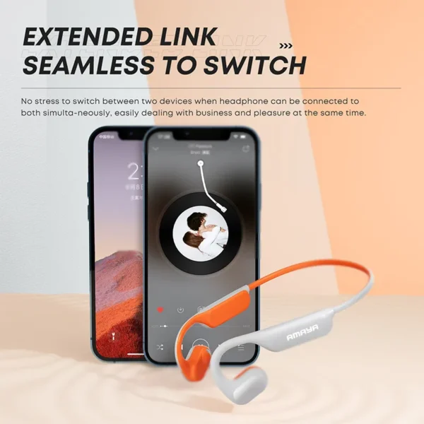 Amaya ASP01 Wireless Sport Bone Conduction Neckband Earphones Waterproof Headphones - Image 6