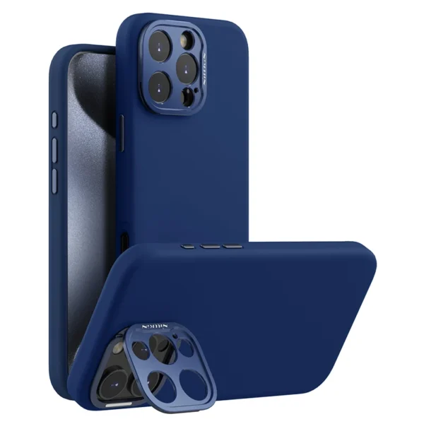 Nillkin Silicone Magnetic Wireless Charging case With Invisible Camera Kickstand Folding Stand Cover for Iphone 16 Pro Max - Image 6
