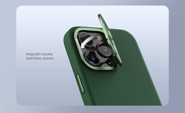 Nillkin Silicone Magnetic Wireless Charging case With Invisible Camera Kickstand Folding Stand Cover for Iphone 16 Pro Max - Image 3
