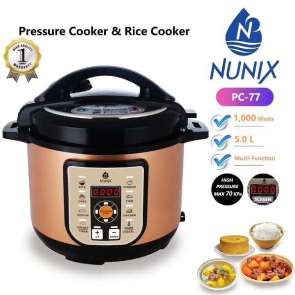 Nunix PC-77 Electric Pressure Cooker & Rice Cooker - Image 2