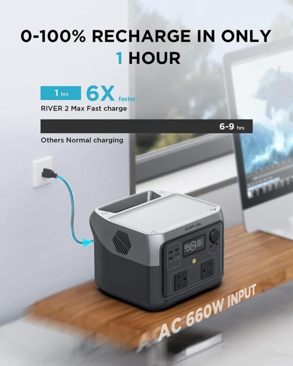 EcoFlow RIVER 2 Max Portable Power Station (500W, 512Wh) – ZMR610-B-UK - Image 2