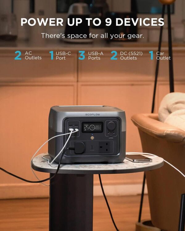 EcoFlow RIVER 2 Max Portable Power Station (500W, 512Wh) – ZMR610-B-UK - Image 8