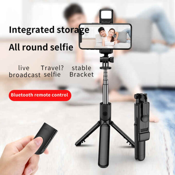 R1S Tripod 360 Rotating Bluetooth Portable Mini Selfie Stick - Image 3
