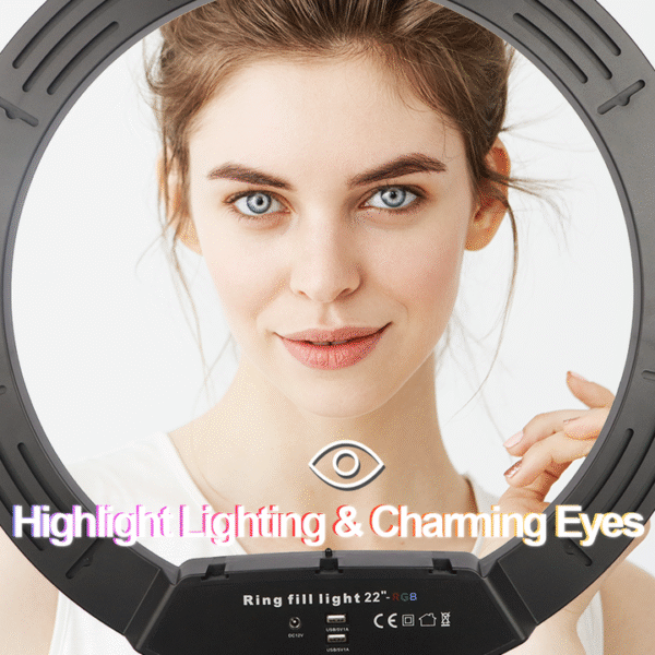 22 inch RGB Ring Light with 2M Tripod stand, Remote, Bluetooth Shutter & Bag - Image 7
