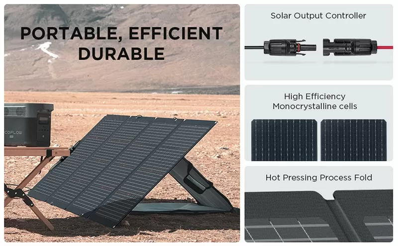 EcoFlow 220W Bifacial Portable Solar Panel | Ecoflow SOLAR220W | EcoFlow 220W Bifacial Portable Solar Panel | Ecoflow