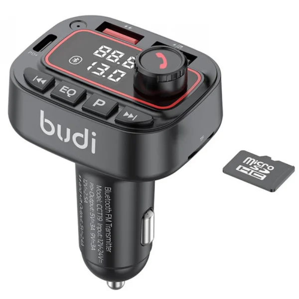 Budi Bluetooth FM Transmitter 42w Fast Charging Car Charger - CCT19B