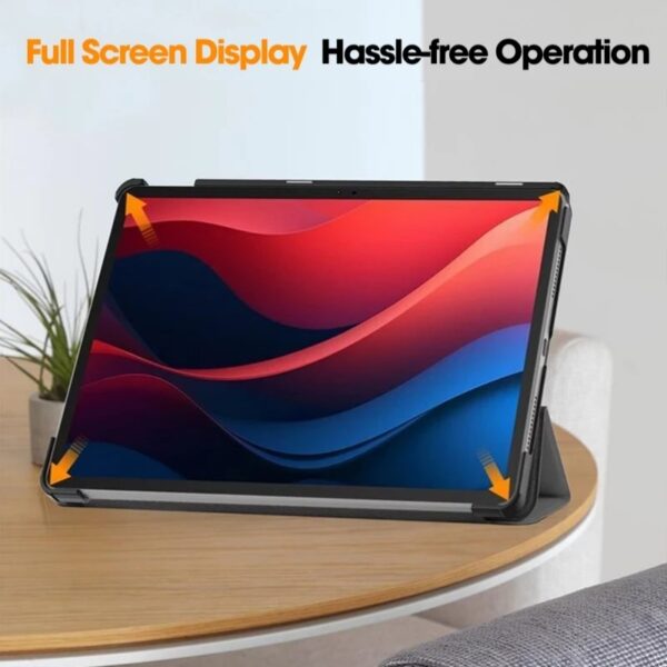 Lenovo Tab M11 2024 11 Inch Tri-Folding Smart Stand Magnetic PU Leather Hard PC Painted Cover case - Image 5