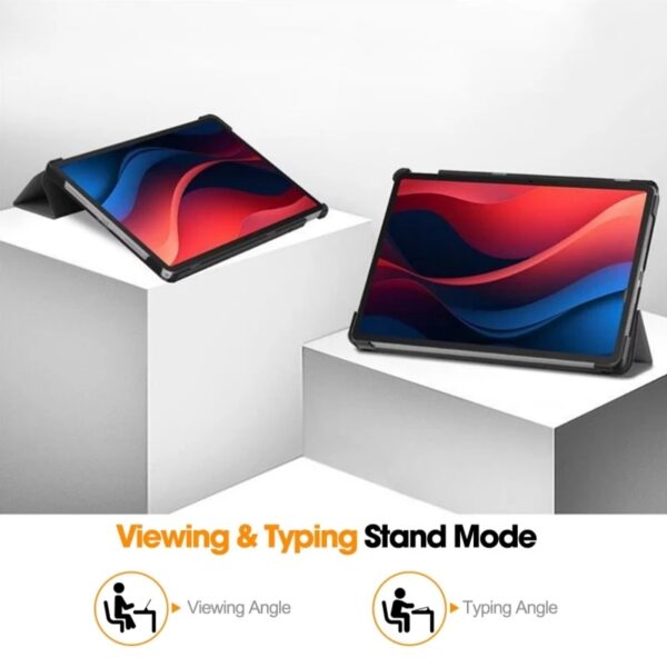 Lenovo Tab M11 2024 11 Inch Tri-Folding Smart Stand Magnetic PU Leather Hard PC Painted Cover case - Image 4