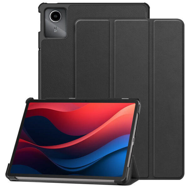 Lenovo Tab M11 2024 11 Inch Tri-Folding Smart Stand Magnetic PU Leather Hard PC Painted Cover case