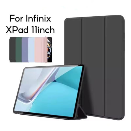 Infinix Xpad 11 Inch 2024 Soft PU Leather Trio-Fold Flip Stand Auto Wake up Cover Case