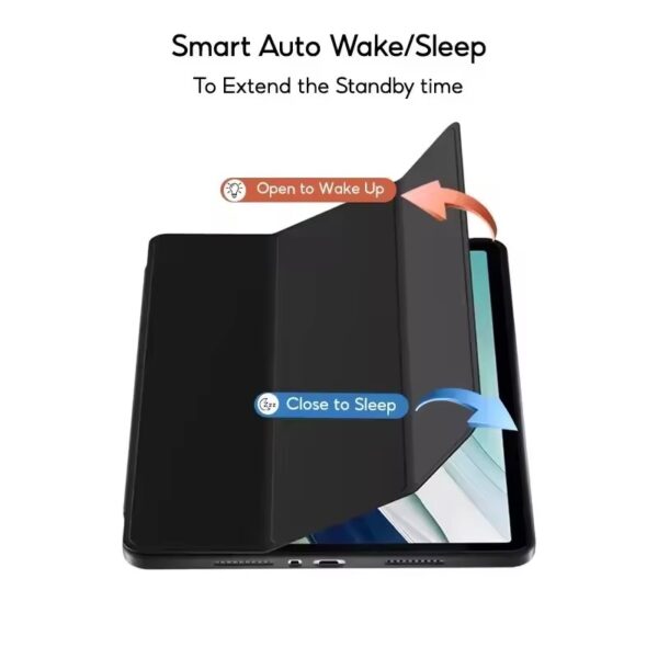 Infinix Xpad 11 Inch 2024 Soft PU Leather Trio-Fold Flip Stand Auto Wake up Cover Case - Image 2