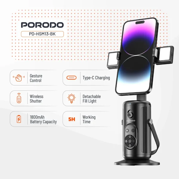 Porodo Face Tracking Smart Mount - Black