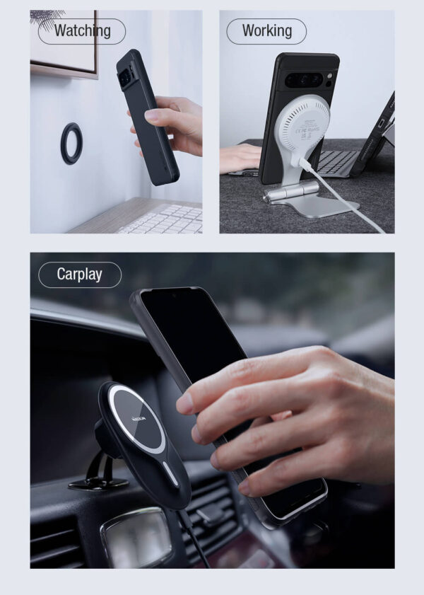 Nillkin Super Frosted Shield Pro Magnetic Case for Google Pixel 8 Pro-Black - Image 8