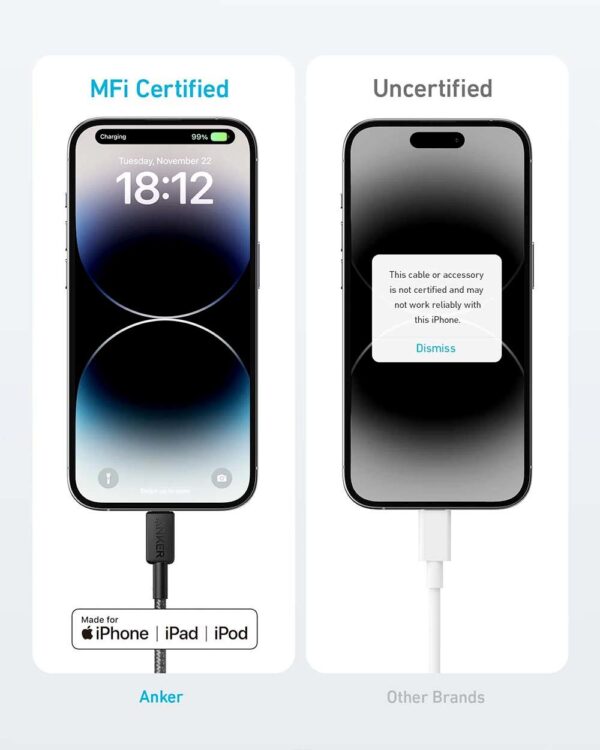 Anker 322 USB-C to Lighting braided cable 3ft - Image 4