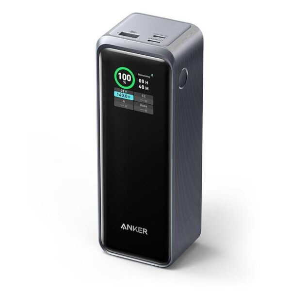 Anker Prime Power Bank with LCD Screen 27,650 mAh, 250W, 3-Port – A1340011 – Black