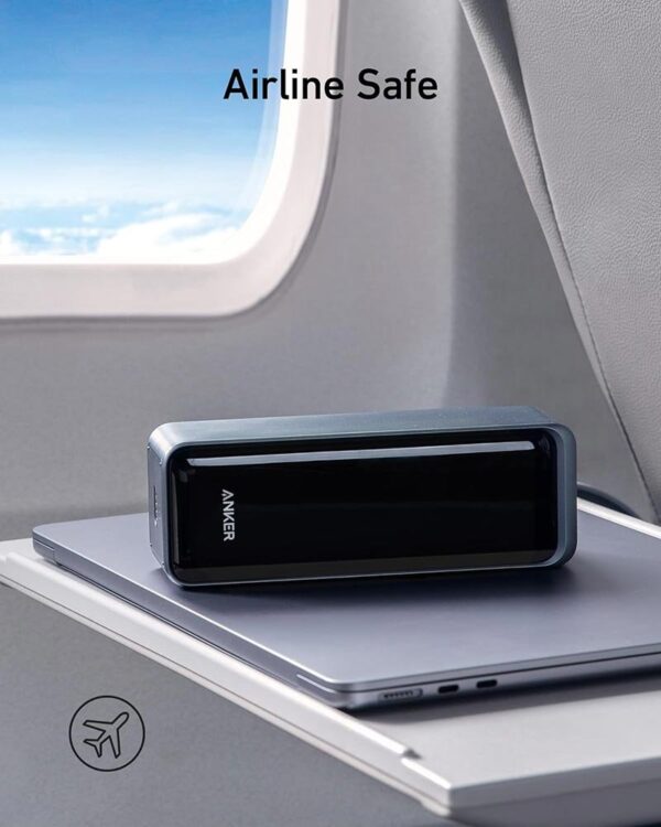 Anker Prime Power Bank with LCD Screen 27,650 mAh, 250W, 3-Port – A1340011 – Black - Image 5