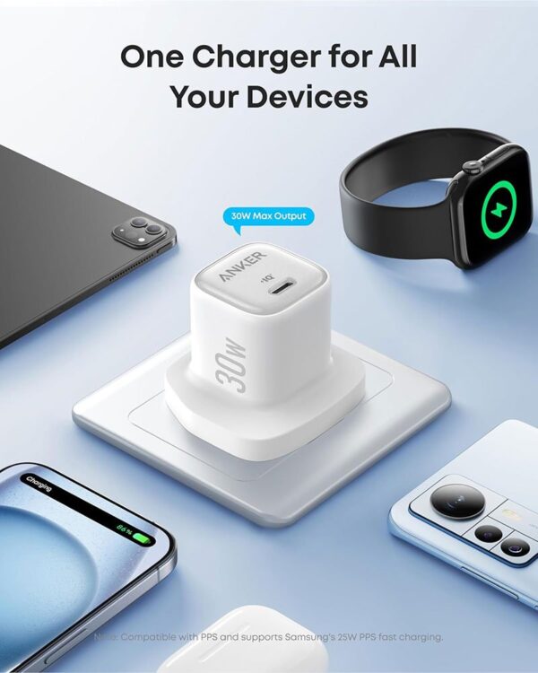 Anker Zolo 30w PD 3.0 USB-C Charger (Adapter only)- A2698K21 White - Image 6
