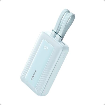 Anker Zolo 10,000 mAh, 30W High Speed Power Bank with Built-in USB-C and Lightning Cable - A1680H31 - Blue