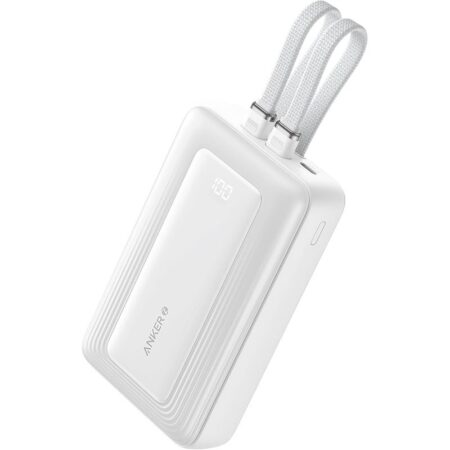 Anker Zolo 20,000mAh 30W Power Bank with Built in USB-C and Lighting Cables - A1681H21 - White