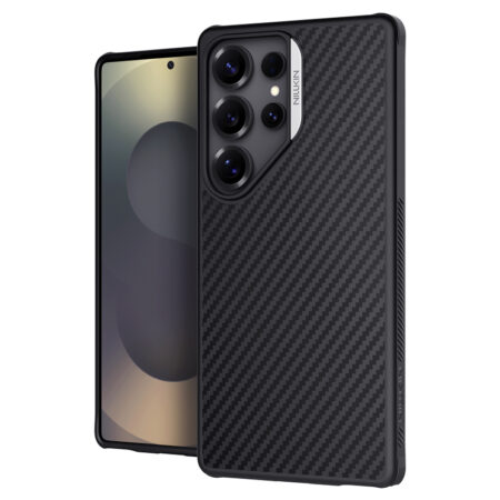 Nillkin Premium Aramid Synthetic Fiber Pro Magnetic case for S25 Ultra -Black, Green, Silver, Gold (Variations)