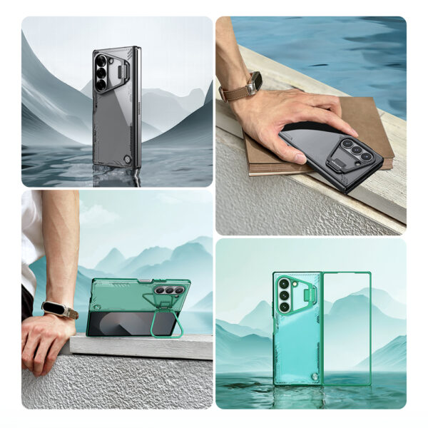 Nillkin Iceblade FoId Magnetic Case with Camera Kickstand for Samsung Z Fold 6- Black - Image 2