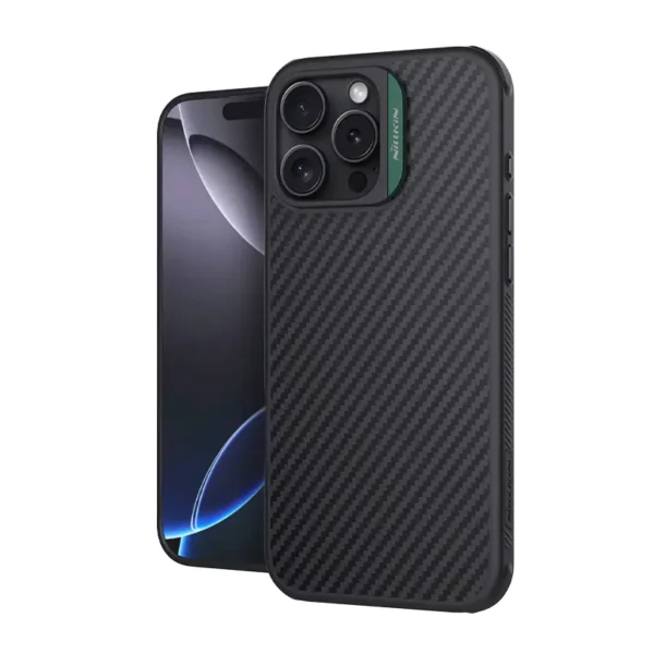 Nillkin Synthetic Fiber Pro Magnetic case for iPhone 16 Pro- Black, Gold, Silver, Green - Image 3