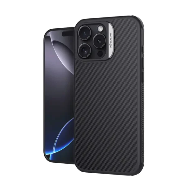 Nillkin Synthetic Fiber Pro Magnetic case for iPhone 16 Pro- Black, Gold, Silver, Green - Image 4