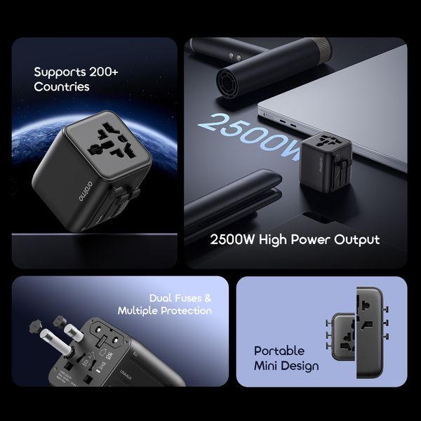 Oraimo PowerOmni 251 OCW-T01 2500W Global Universal Travel Adapter 3 Oraimo PowerOmni 251 OCW-T01 2500W Global Universal Travel Adapter - Image 3