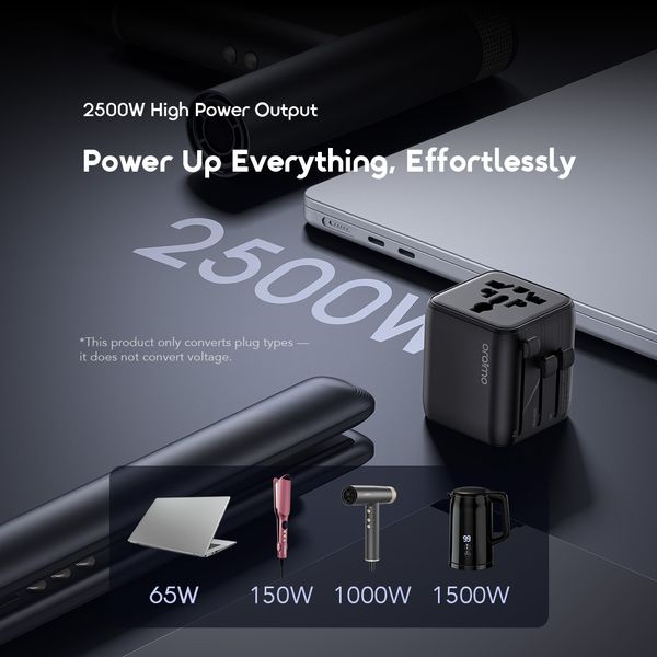 Oraimo PowerOmni 251 OCW-T01 2500W Global Universal Travel Adapter 6 Oraimo PowerOmni 251 OCW-T01 2500W Global Universal Travel Adapter - Image 6