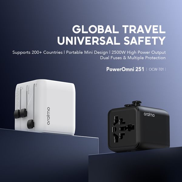 Oraimo PowerOmni 251 OCW-T01 2500W Global Universal Travel Adapter 2 Oraimo PowerOmni 251 OCW-T01 2500W Global Universal Travel Adapter - Image 2