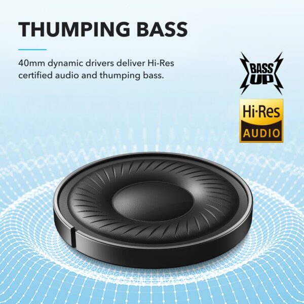 Anker Soundcore Q20i – Wireless Hybrid Noise Canceling Over-Ear Headphones – A3004Z11 – Black - Image 3
