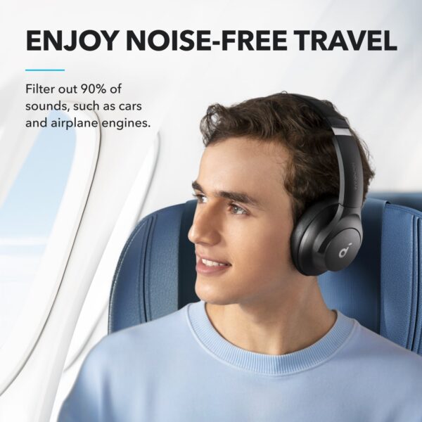 Anker Soundcore Q20i – Wireless Hybrid Noise Canceling Over-Ear Headphones – A3004Z11 – Black - Image 2