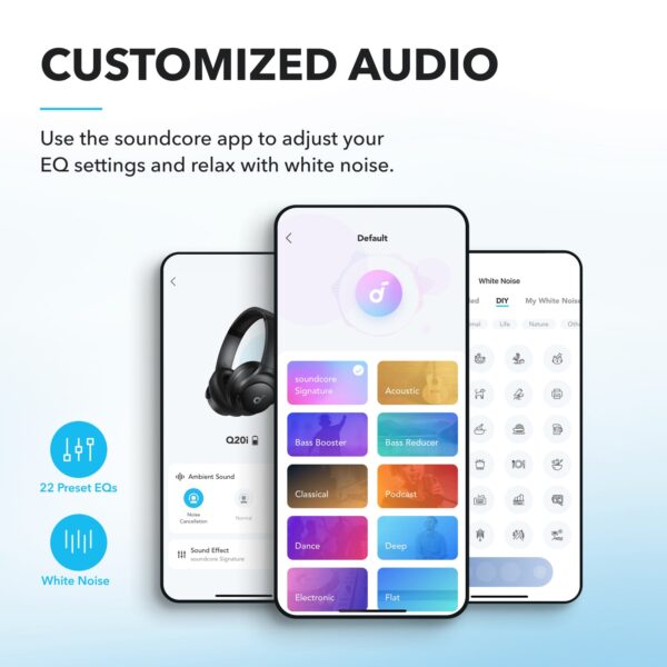 Anker Soundcore Q20i – Wireless Hybrid Noise Canceling Over-Ear Headphones – A3004Z11 – Black - Image 4